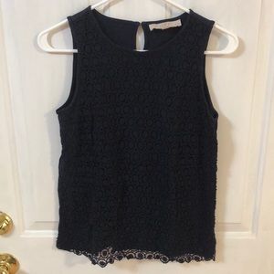 LOFT navy patterned tank top (MP)